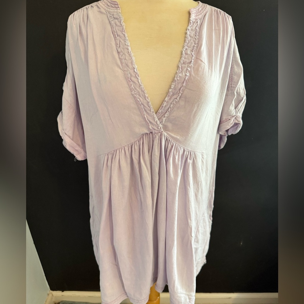 Free People Light Purple V-Neck Tunic